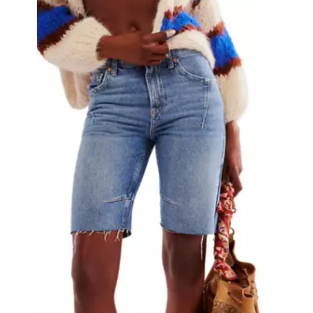 Free People We The Free Ghost Town Long Shorts In Bodie Blue Size 28 Mid rise